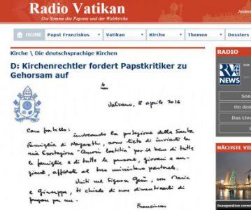 D: Kirchenrechtler fordert Papstkritiker zu Gehorsam auf