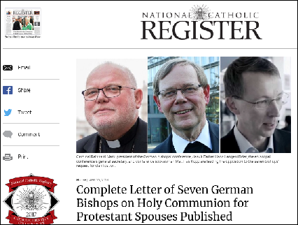 NCR veröffentlicht den Text der sieben Bischöfe